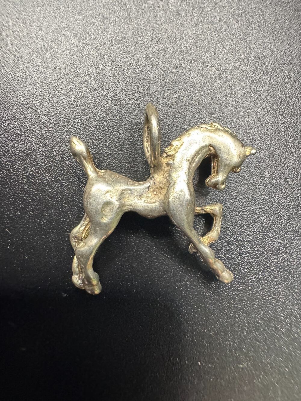 Vintage Sterling Silver 925 Galloping Horse or Pony Charm Pendant 17.8mm